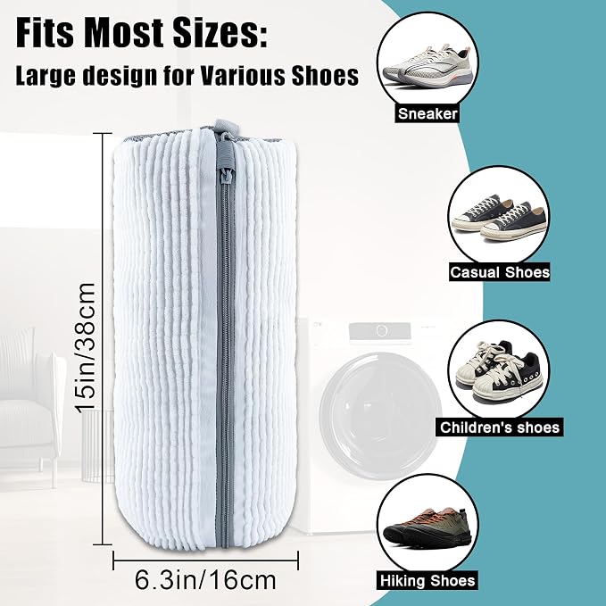Shoe Washing Machine Bag, 2 Pack – Reusable, Fits All Shoe Types, 360° Deep - Image 4