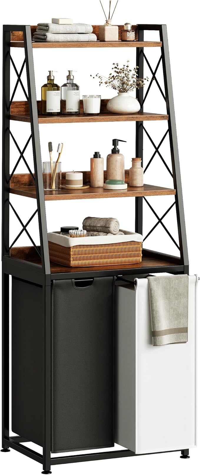 Laundry Basket, 2 Section Laundry Hamper by Herture