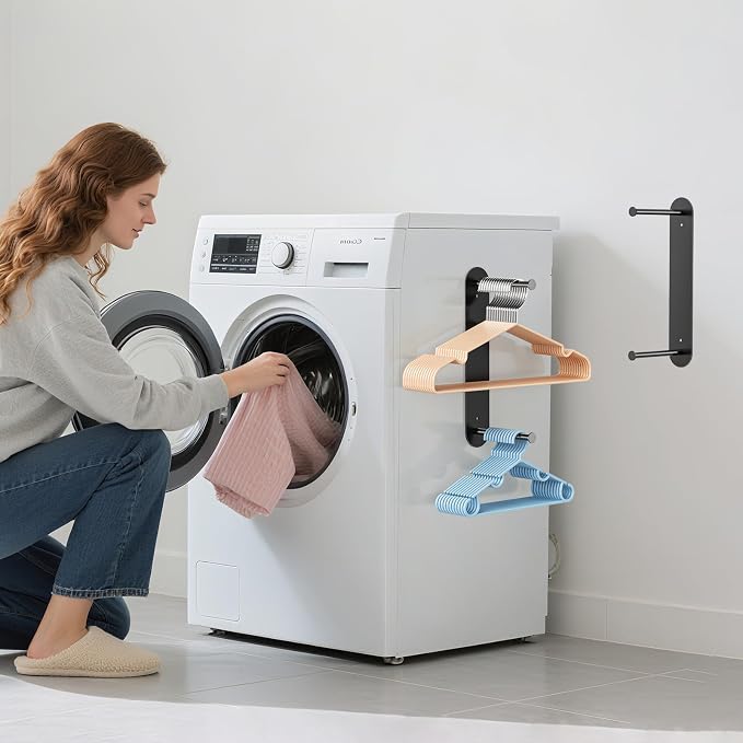 Hanger Holder for Laundry Room, Wall Mounted Clothes Hanger Organizer Stacker - Image 4