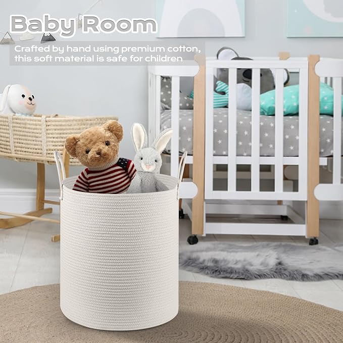 Cotton Rope Laundry Basket Hamper - Image 4