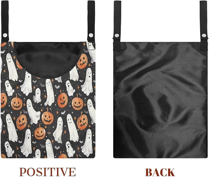 Jack-O'-Lantern Ghost Clothes Pin Hanging Bag Clothespin Storage Bag Portable - Image 7