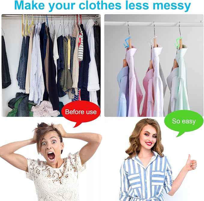 100 PCS Hanger Connector Hooks, Hangers Space Saving, Hanger Clips - Image 4