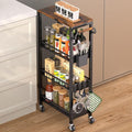 Slim Rolling Storage Cart, 4 Tier Small Organizer Cart by DTUQYX