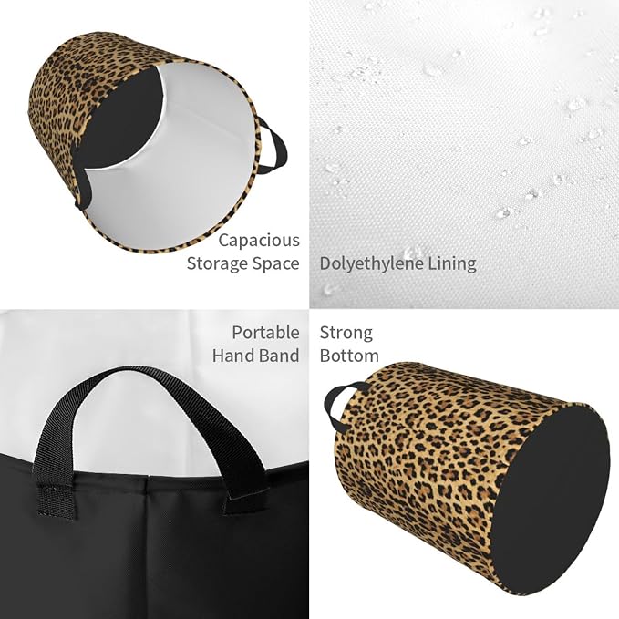 Leopard Print Laundry Hamper Bag - Image 3