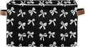 Wamika Black White Bow Storage Basket by Wamika