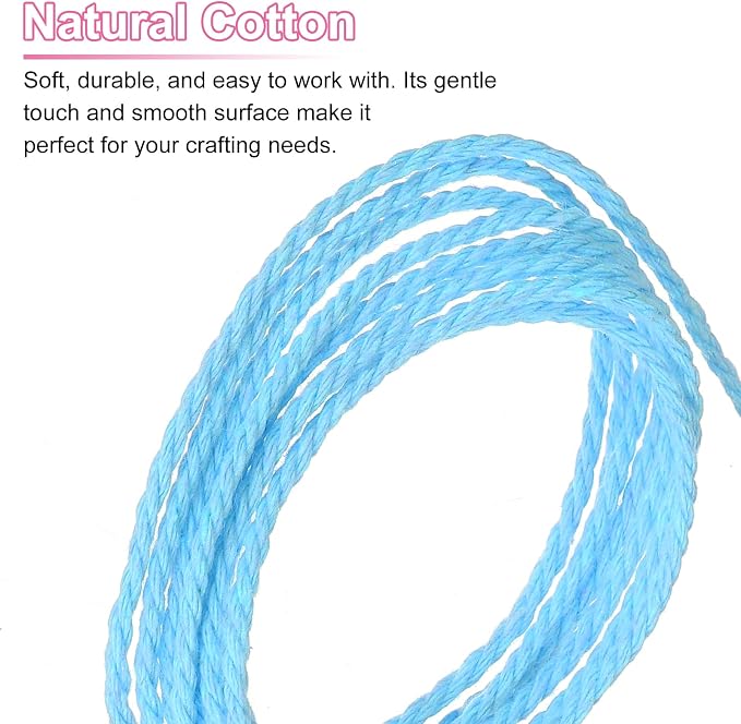 HARFINGTON Natural Macrame Cord 2mm x 220 Yards 3 Strand Twisted Cotton Macrame - Image 4