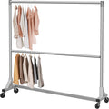 Simple Houseware Commercial Grade Z-Base Double Rod Garment Rack, 600lb Load by SimpleHouseware