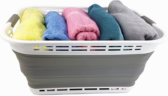 SAMMART 42L Collapsible Plastic Laundry Hamper/Basket - Image 5