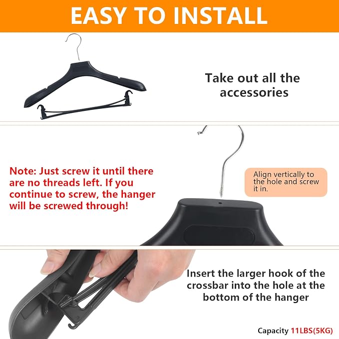 DEDU Suit Hangers for Men 20 Pack, Coat Hangers Non Slip Width 17.7" - Image 7