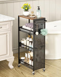 Utility Slim Storage Cart 4 Tier Small Rolling Kitchen Laundry Room by Beeowner