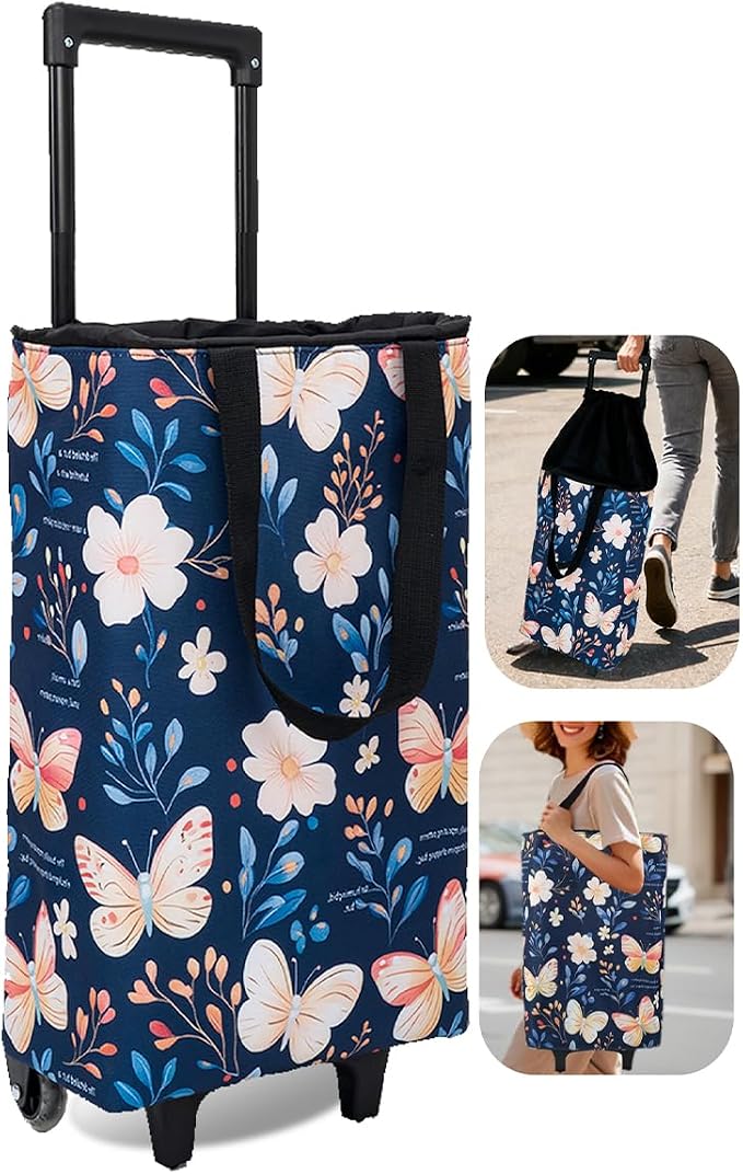 Foldable Rolling Bag, Portable Small Shopping Cart by Unknown
