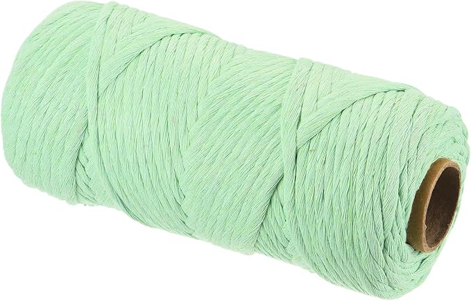 MECCANIXITY Cotton Rope Twisted Braided Twisted Single Strand Cord, Matcha - Image 3