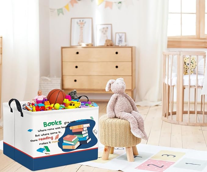 Rectangular Kids Storage Bin Gift Basket Baby Organizer Cute Kids Toy Bin Room - Image 5