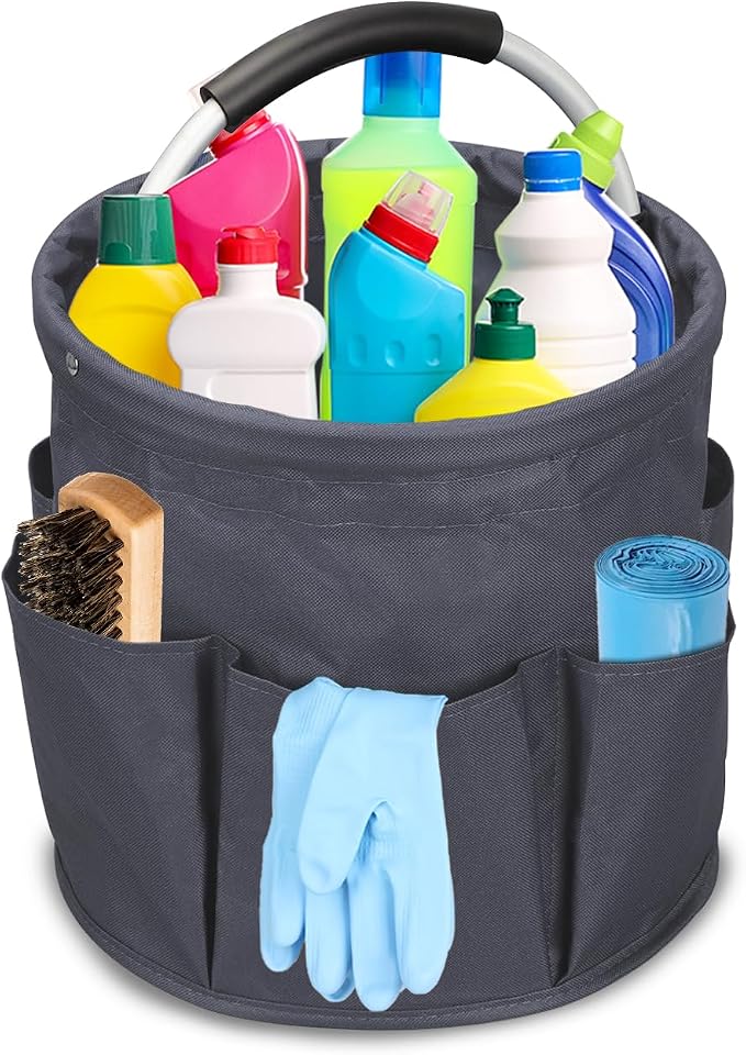 17L Cleaning Caddy with Handle, 4.5 Gallon Cleaning Supply Caddy Foldable by TEFOLA
