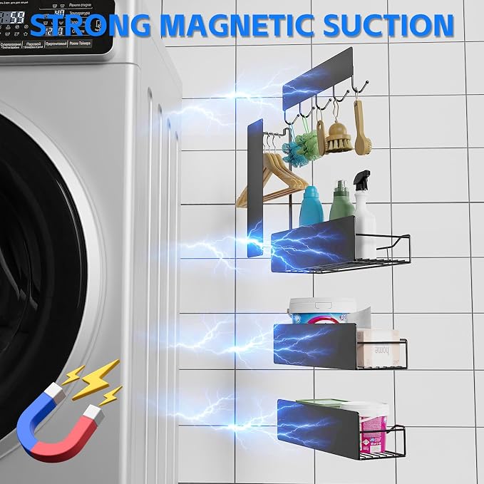 Magnetic Laundry Shelf Organizer, 5 Pack Magnetic Shelves - Image 3