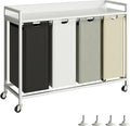 Laundry Hamper with Shelf, Laundry Basket 4 Section, Laundry Sorter with by Herture