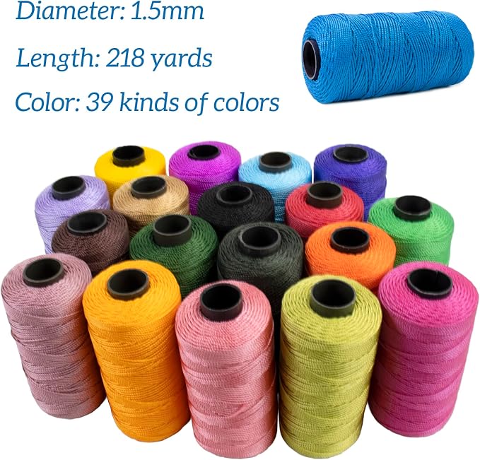 Braided Macrame Cord 1.5mm x 218yards Polypropylene Rope Polyester Rope Yarn - Image 4