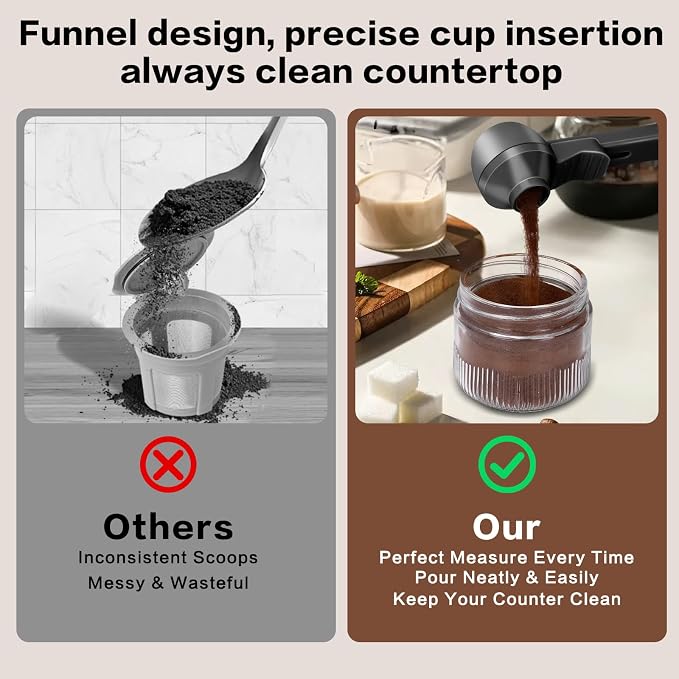 2PCS Coffee Scoop with Funnel, 2 Teaspoon Measuring Spoon - Image 5