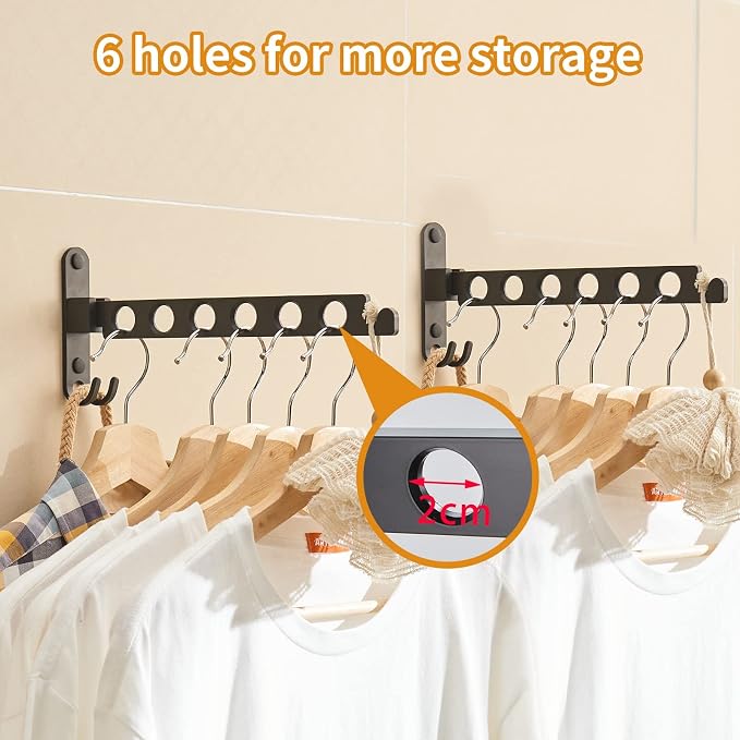 JOOM Retractable Folding Wall Hanger Folding Clothes Hanger Rack Clothes - Image 4