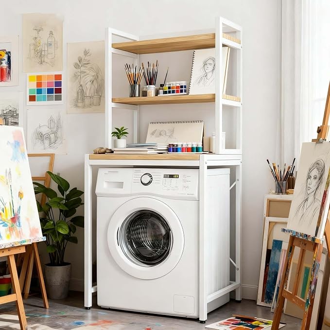 Space-Saving 3-Tier Over Washer and Dryer Storage Shelf, Heavy-Duty Over - Image 4