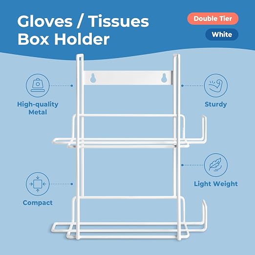 FMP Brands Double Glove Holder for Wall Mount, Wire Rack Disposable Napkin - Image 2