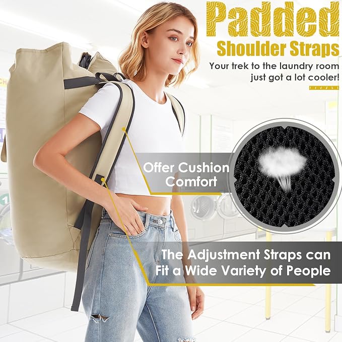 Backpack Laundry Bag, 115L Heavy Duty Extra Large College Laundry Backpack - Image 4