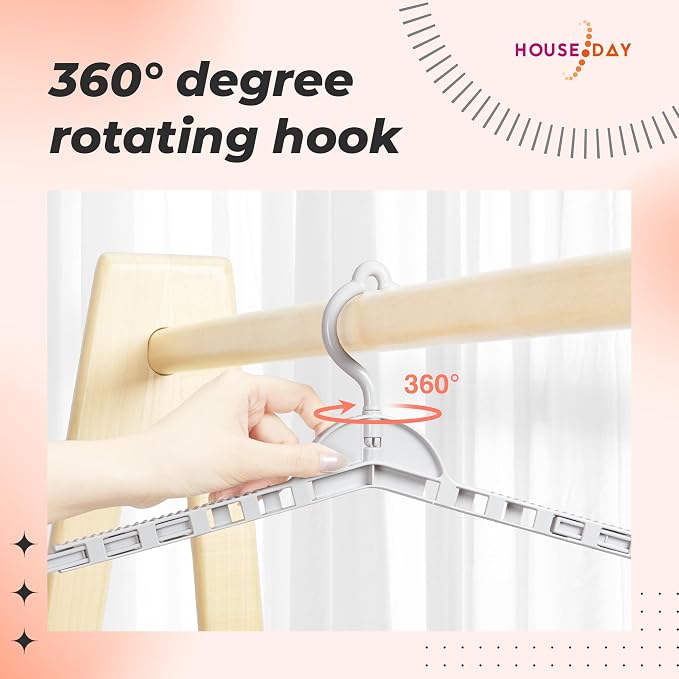 HOUSE DAY Extra Large Adjustable Hangers 4 Pack, Heavy Duty Clothes Hangers - Image 5