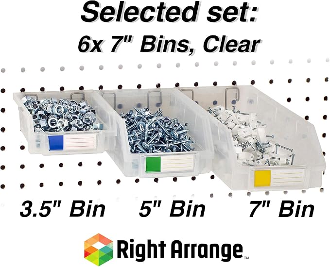 Pegboard Bins – 6 Pack Clear Extra Large - Image 4