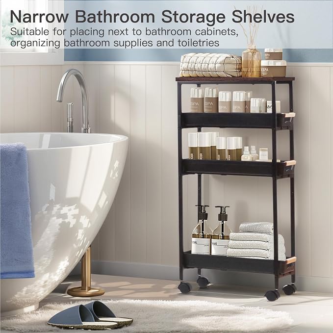 5 Tier Slim Rolling Storage Cart - Image 6