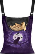 Cats Bats Moon Clothespin Bag Portable Laundry Clothes Pin Holder Machine by Psesaysky