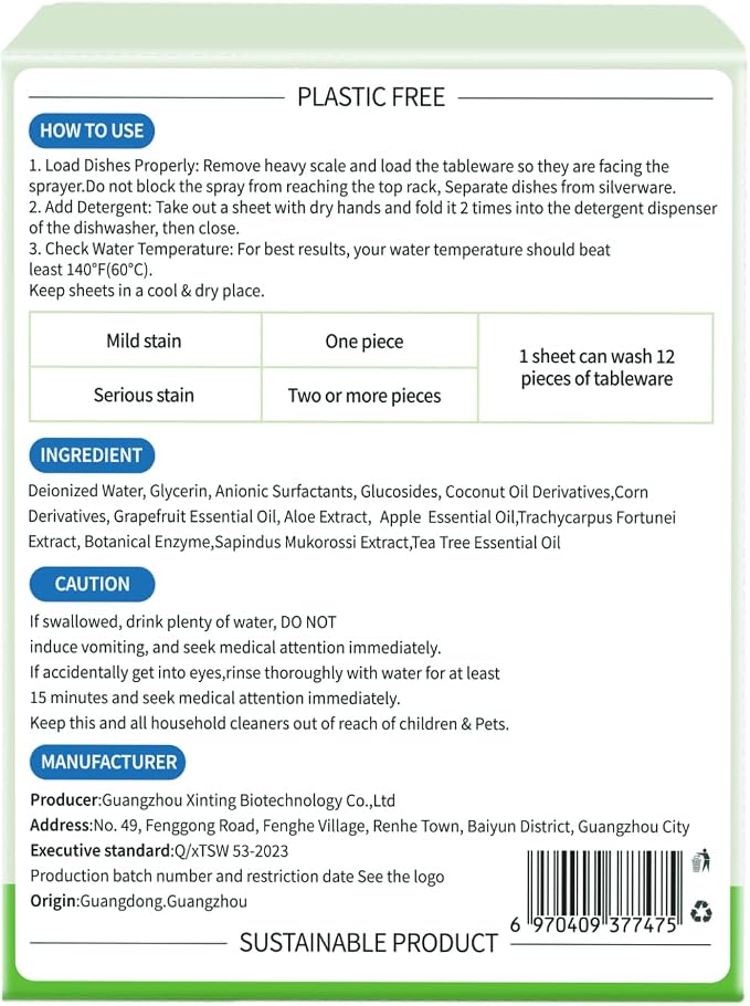 Dishwasher Detergent Sheets 100 Loads Eco Friendly Dishwasher Detergent - Image 9