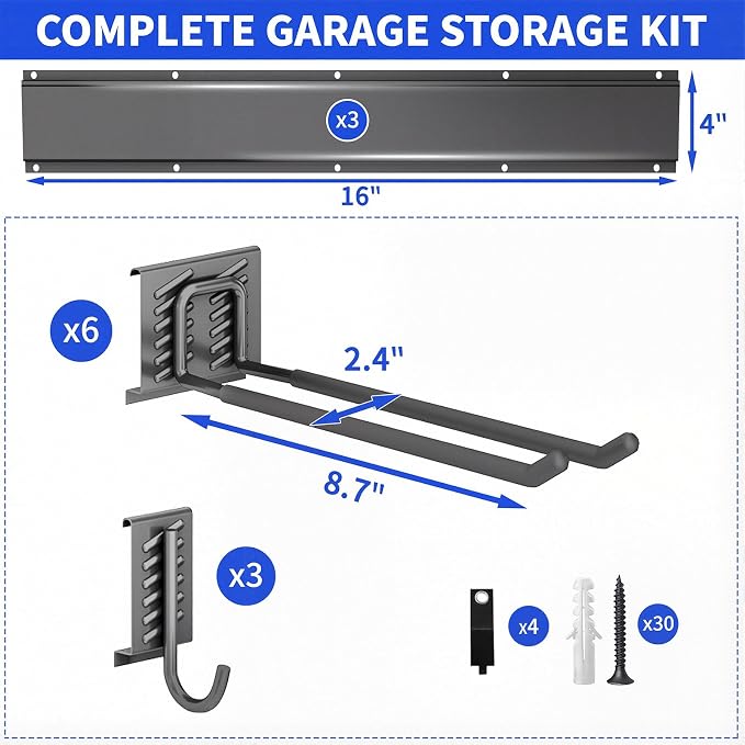 Garden Tool Organizer Wall Mount, 48inch Heavy Duty Garden Tool organizer - Image 7