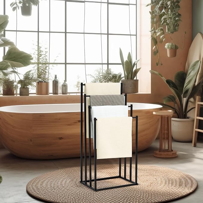 Suzile 4 Tier H Freestanding Towel Rack - Image 7