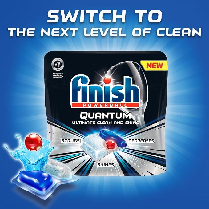 Finish Quantum Max Powerball, Dishwasher Detergent Tablets, 25 Tabs - Image 7
