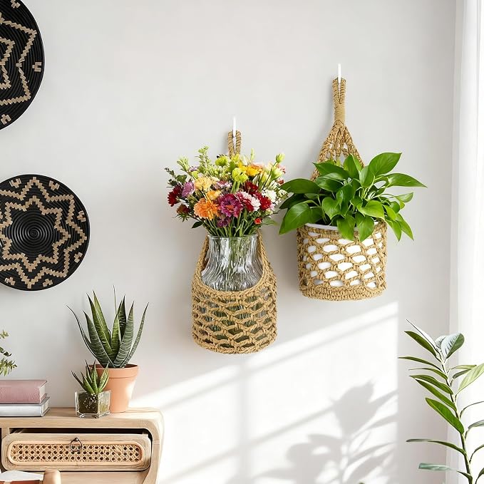 Macrame Wall Plant Hanger, Hanging Planter Basket Holder, Wall Planters - Image 7