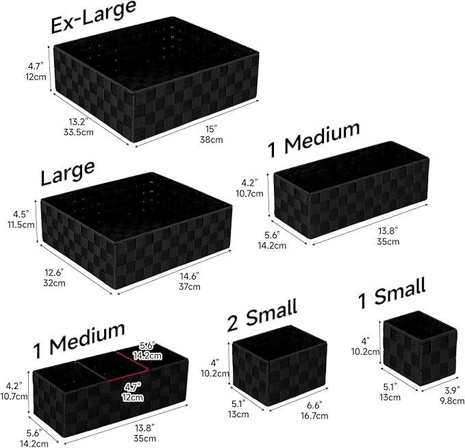 Drawer Organizer, Cube Baskets for Storage Shelves, Handmade Small Woven Basket - Image 2
