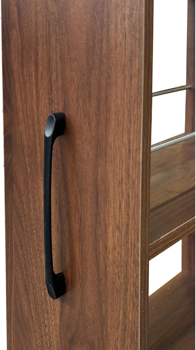 71-Inch Slim Storage Cart on Wheels, Walnut 7-Tier Tall Slide Out Kitchen - Image 6