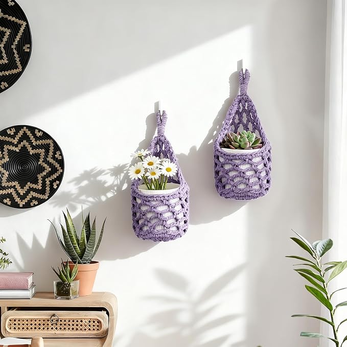 Macrame Wall Plant Hanger, Hanging Planter Basket Holder, Wall Planters - Image 7