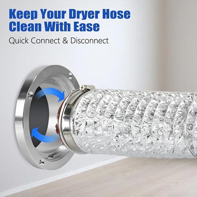 Aluminum Alloy 4 Inch Dryer Vent Hose Connector Kit, Quick Setup Design - Image 3