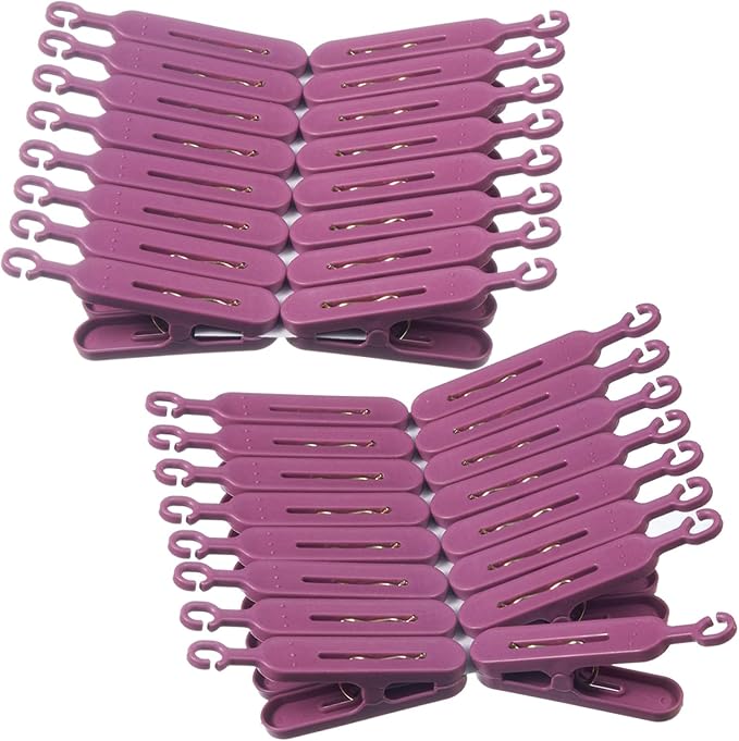 Foldable Clip Hangers with 32 Clothespin Drying Clips, Laundry Clip Drip Drying - Image 6