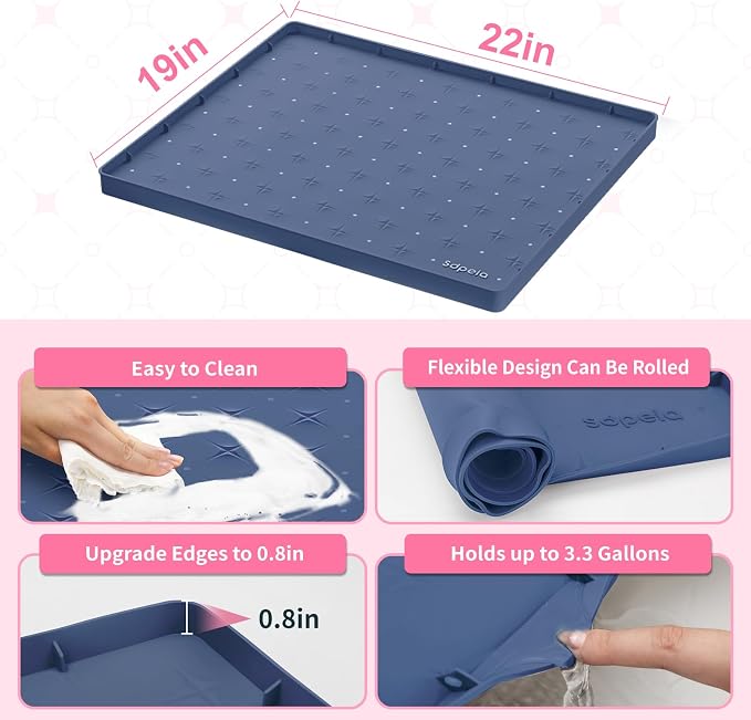 Sdpeia Under Sink Mat 22"×19" Waterproof Silicone Cabinet Liner & Sink Protector - Image 5
