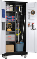 Metal Broom Closet Storage Cabinet, Garage Storage Cabinet by GANGMEIMENTALSTORAGECABINET