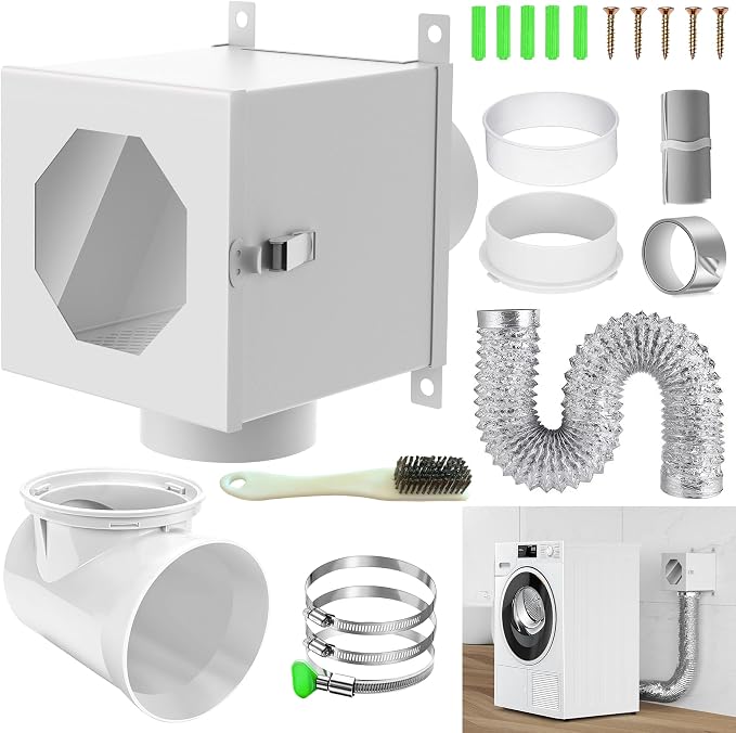 Metal Dryer Duct Lint Trap, Indoor Dryer Vent Kit by Home