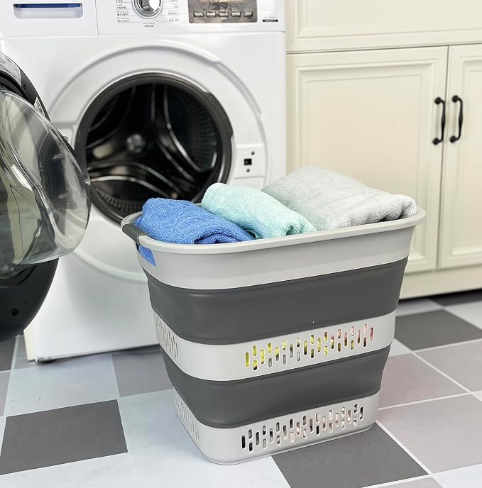 SAMMART 40L Foldable Plastic Laundry Basket - Image 2