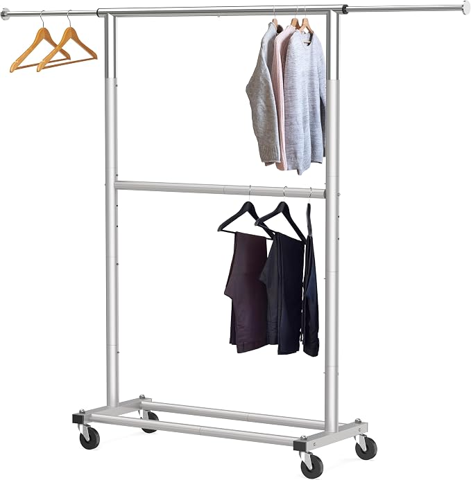 Simple Houseware Double Rod Garment Rack - Image 6