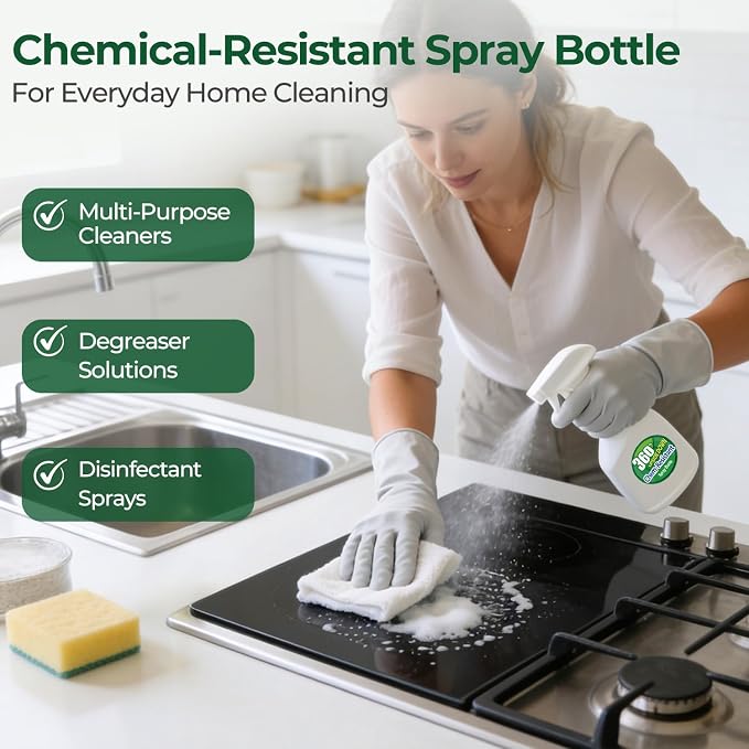 T4U Spray Bottles for Cleaning, 24 OZ Empty Spray Bottles Heavy Duty, Plastic - Image 6