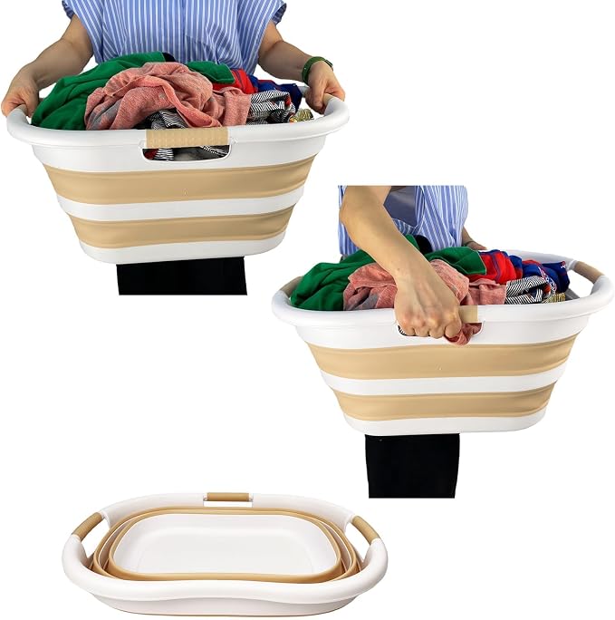 SAMMART 40L Set of 2 Plastic Foldable Laundry Basket - Image 6