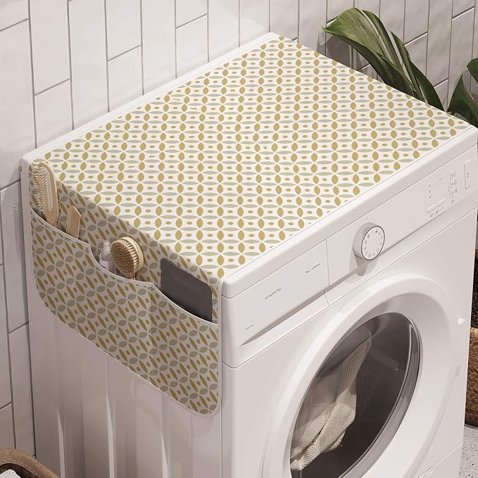 Lunarable Geometric Circle Washing Machine Organizer, Disc Shaped Overlaps Dots by Lunarable