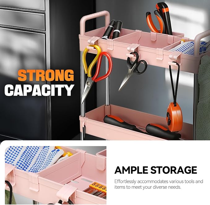 Auto Dynasty 3 Tier Slim Rolling Cart - Image 4