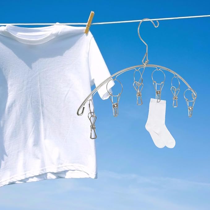 Multi-Purpose Stainless Steel Clothes Hanger Windproof Clips - Image 3